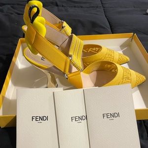 Authentic Fendi Colibri Mesh Slingback Pumps - size 37